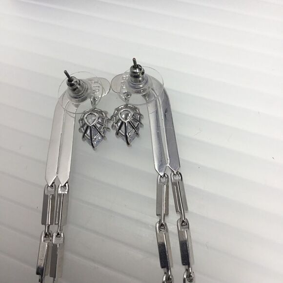 Teardrop Bar Link Dangle Earrings (G1) - Picture 6 of 7